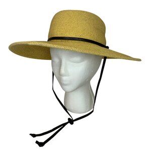 San Diego Hat Co Medium Unisex Wide-Brim Sun Hat Black Leather Band Packable